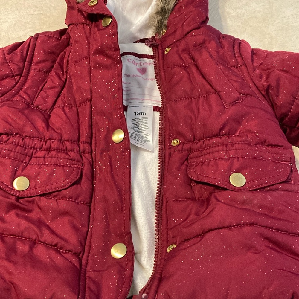 Carters 18M burgundy coat